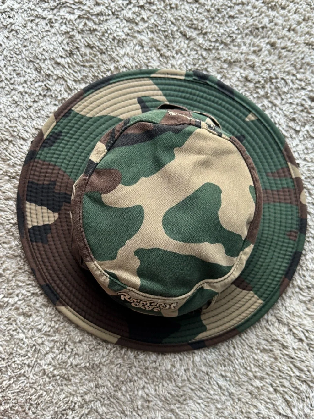 Rainforest Cafe Kids Camo Boonie Safari Hat One Size Adjustable Chin Strap